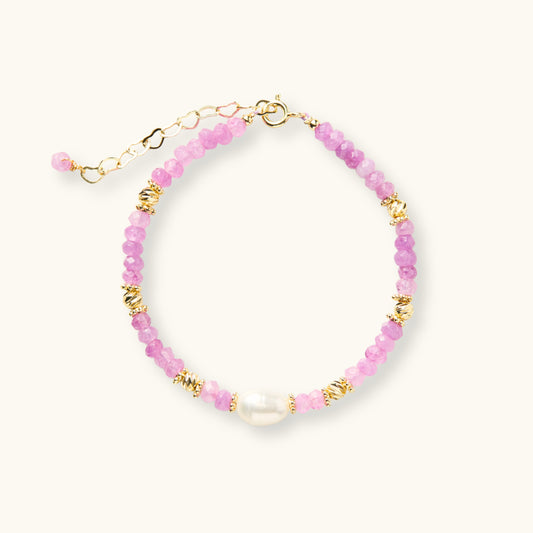 Lavender Serenade Agate Pearl Bracelet