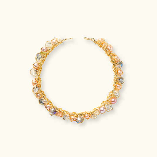 Golden Gemstone Weave Bracelet